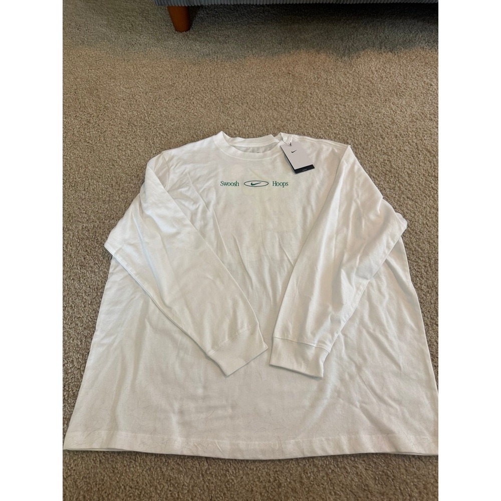 NWT Women's Nike Swoosh Hoops Long‎ Sleeve xLarge White Shirt New With Tags